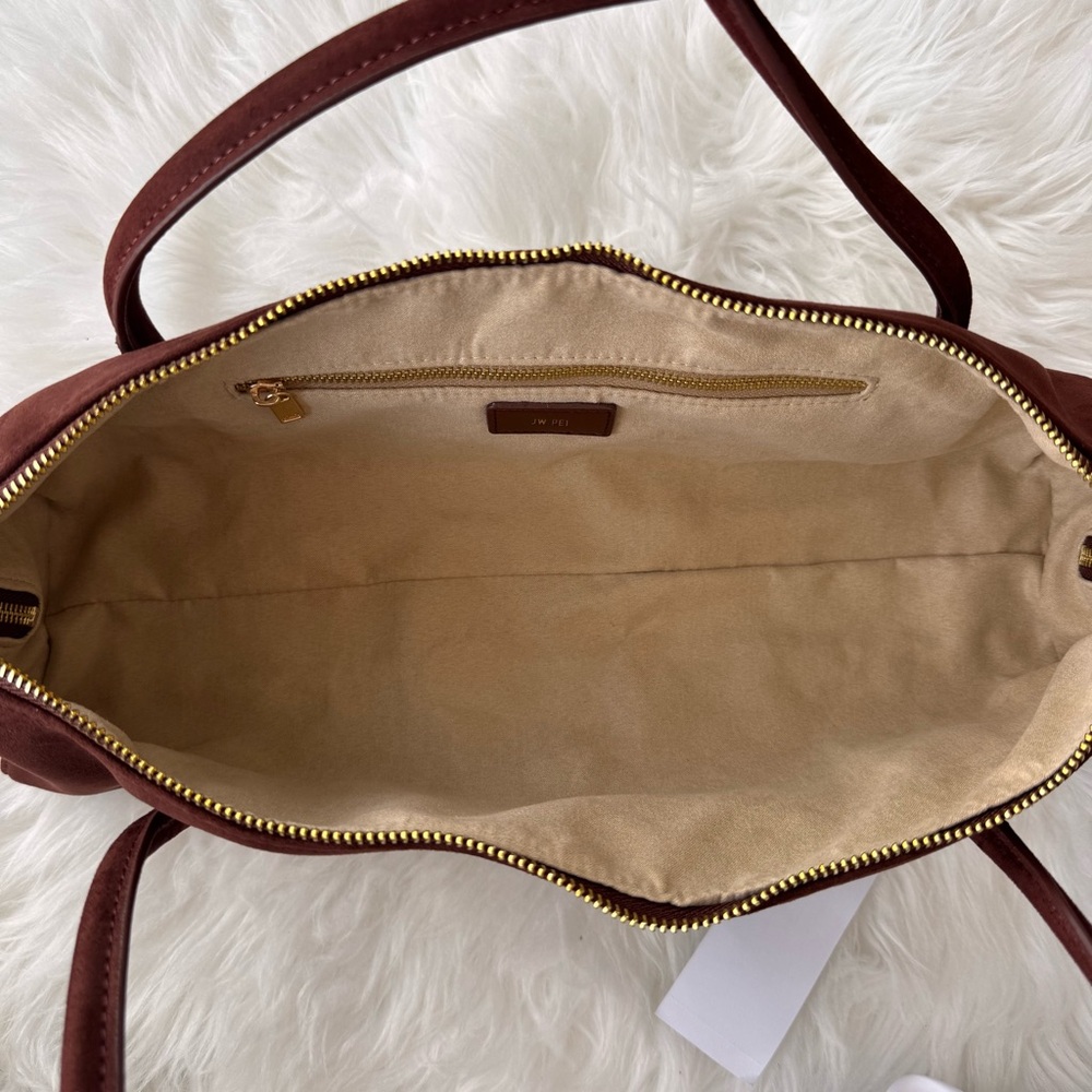 JW PEI Nova Baguette Shoulder Bag Brown Faux Suede NWT - Picture 7 of 14